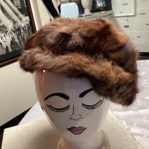 Mink fur  HAT.  vintage absolutely gorgeous. VINTAGE TAM STYLE
